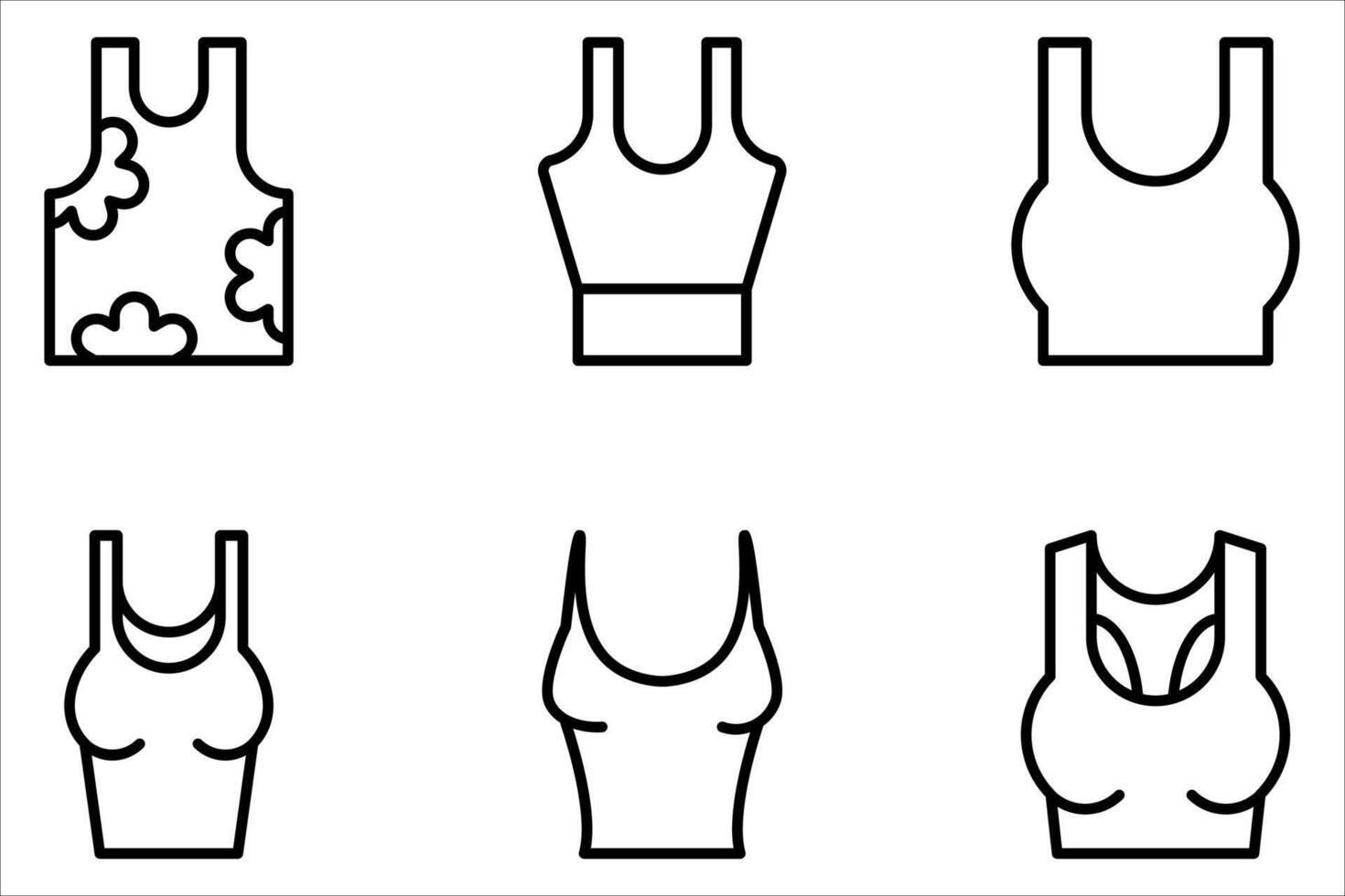 tank top icon set vector