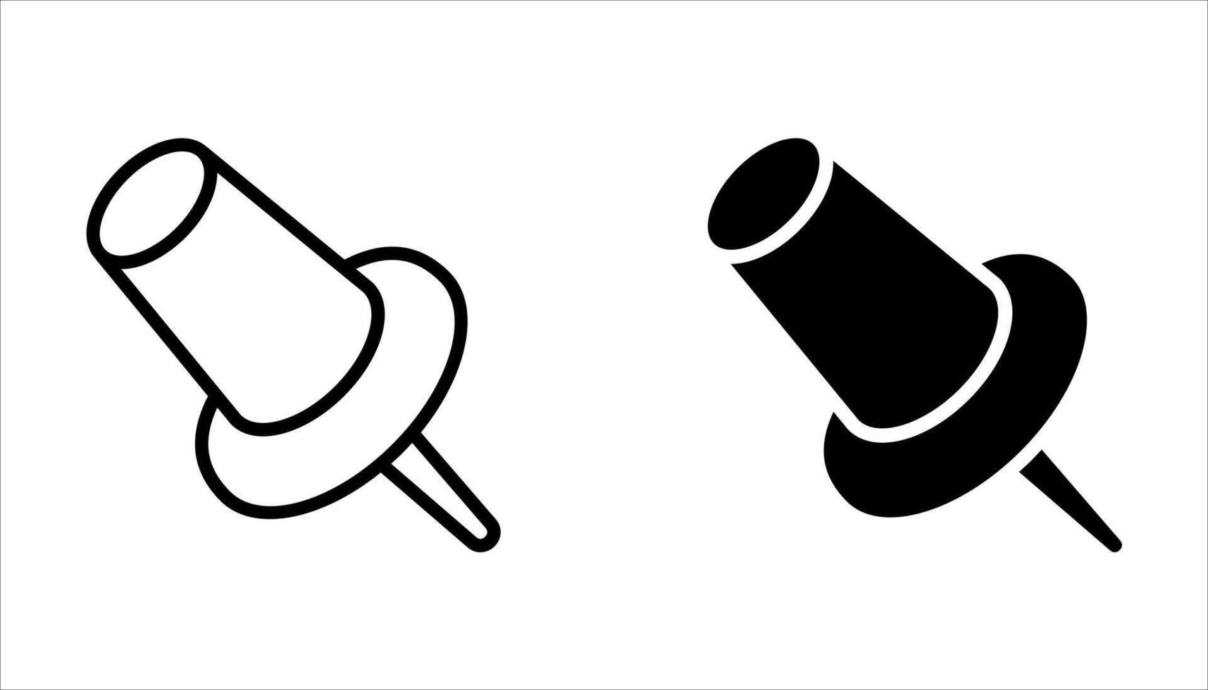 push pin icon on white background, vector