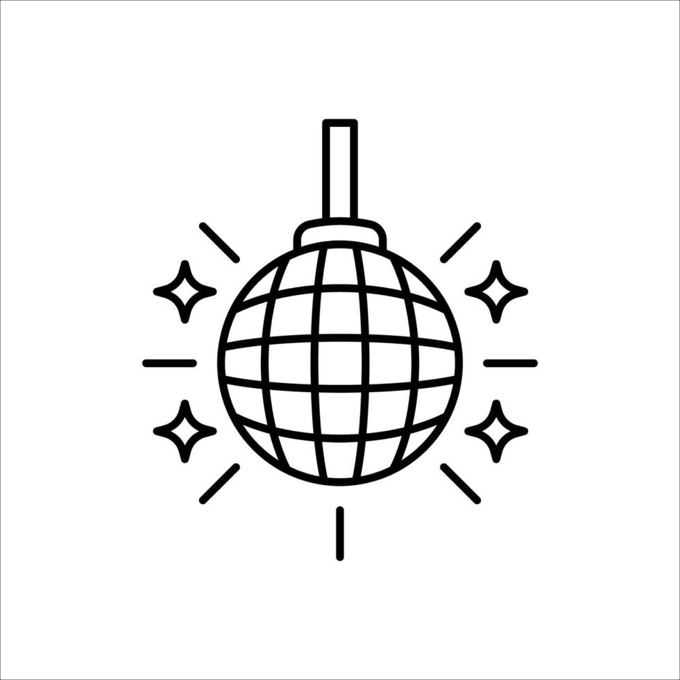 disco ball icon on white, vector
