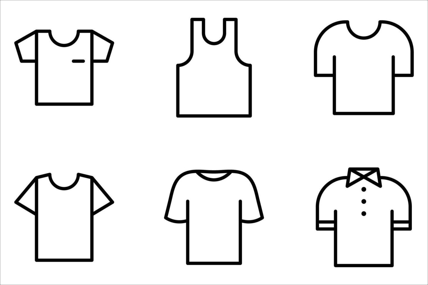 t shirt icon set vector