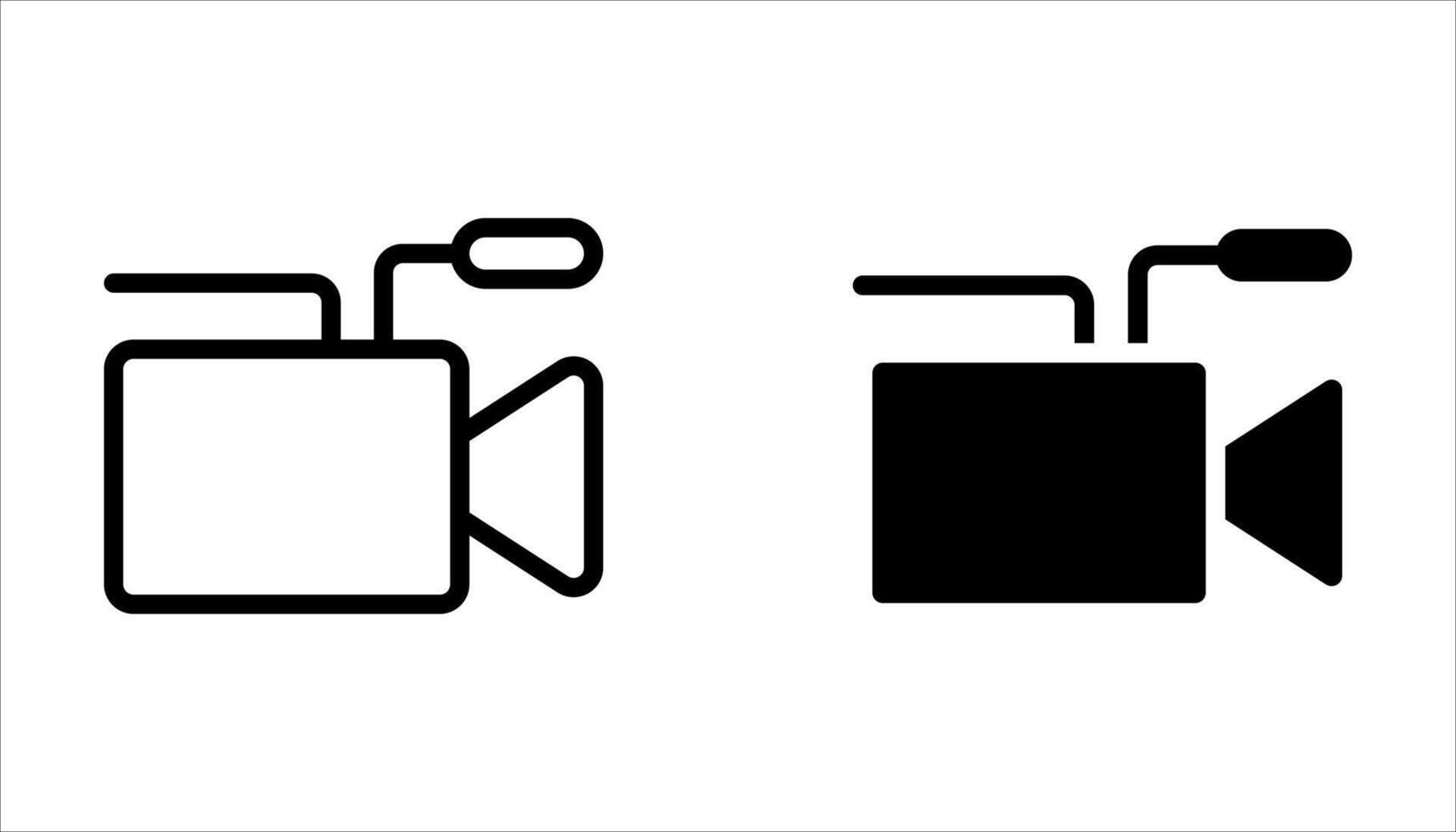 reel icon set on white, vector