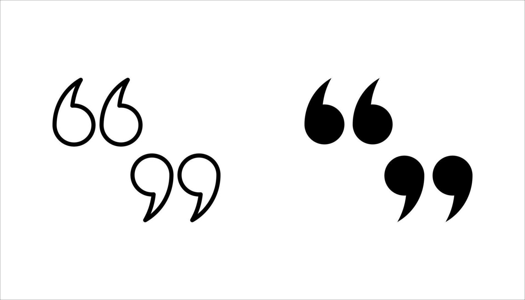 quote icon set on white background, vector