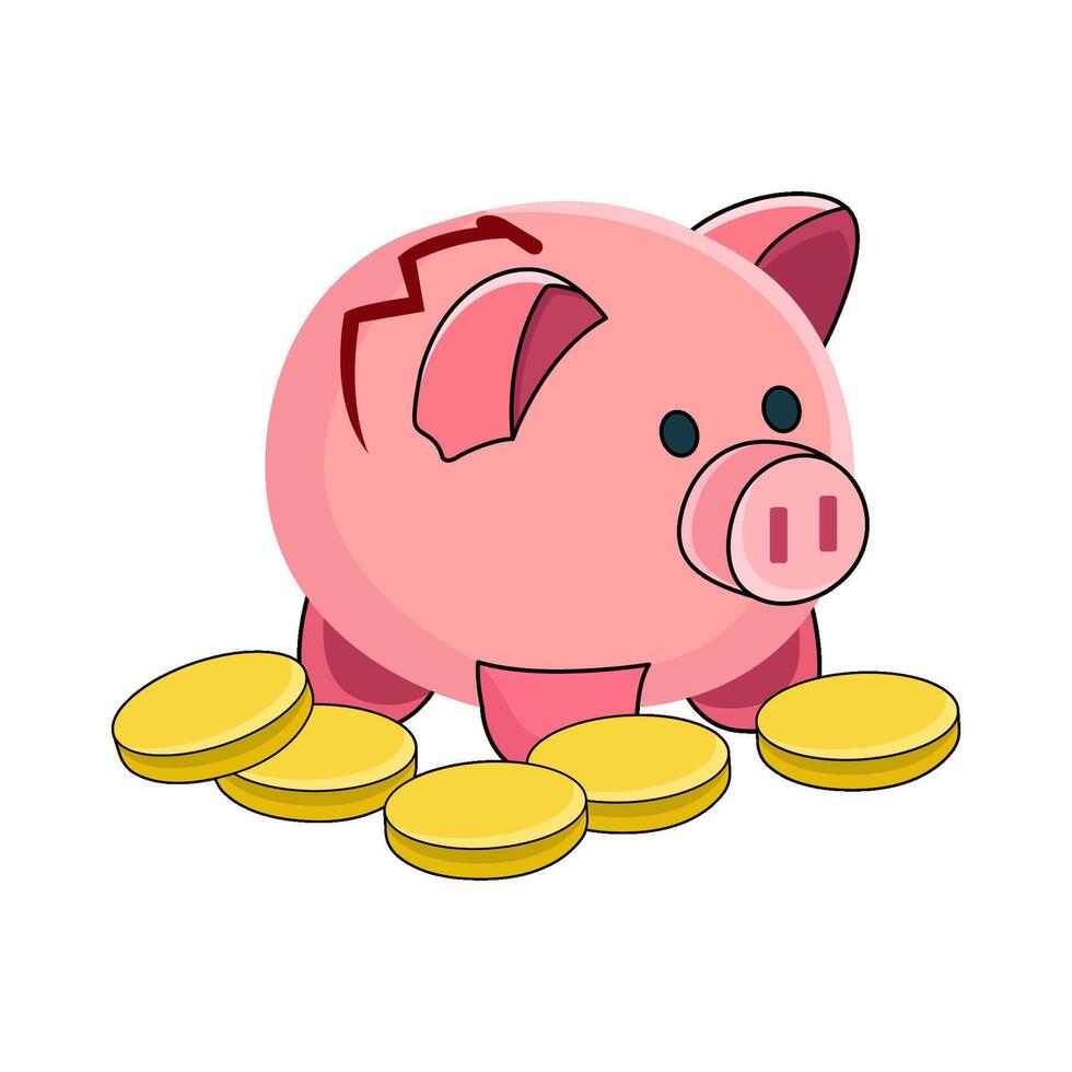 Piggy Bank Break vector