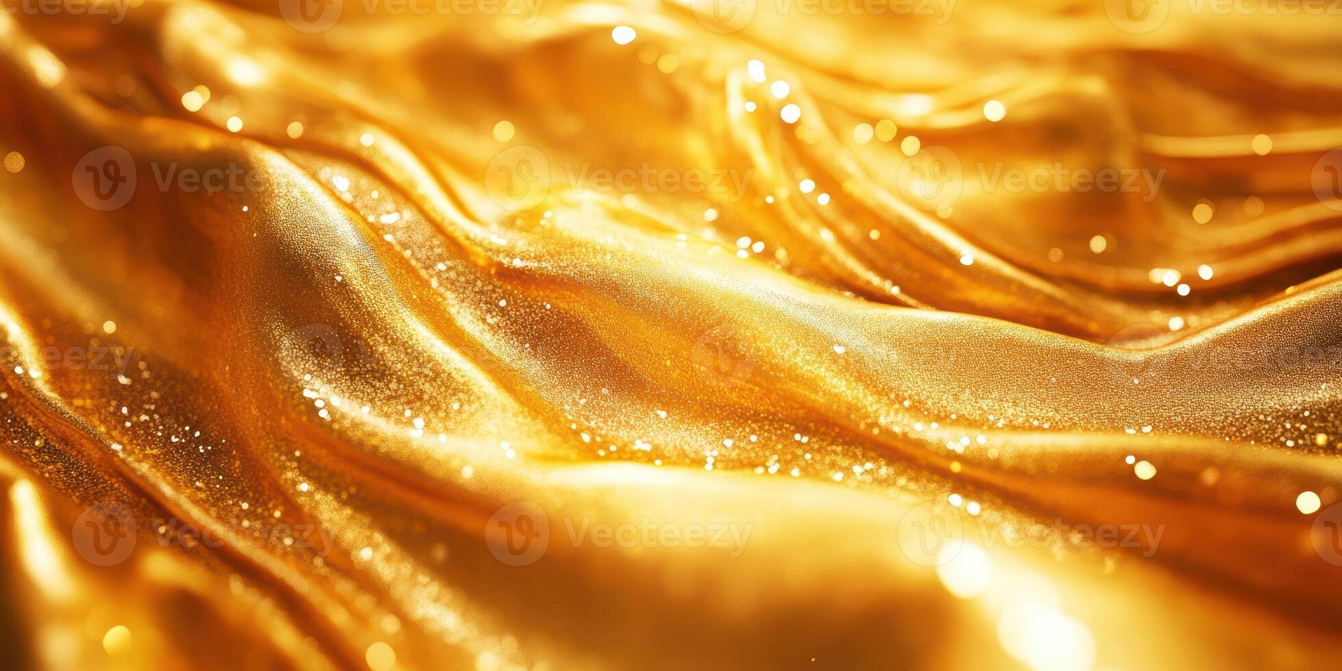 Golden waves shimmer under soft light, creating a captivating texture and inviting warmth in an elegant setting photo