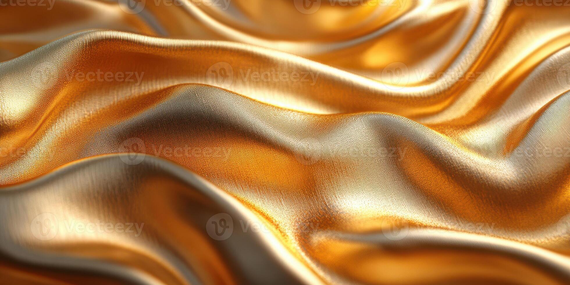 Soft golden fabric draping gently with subtle sheen under warm light in a stylish setting photo