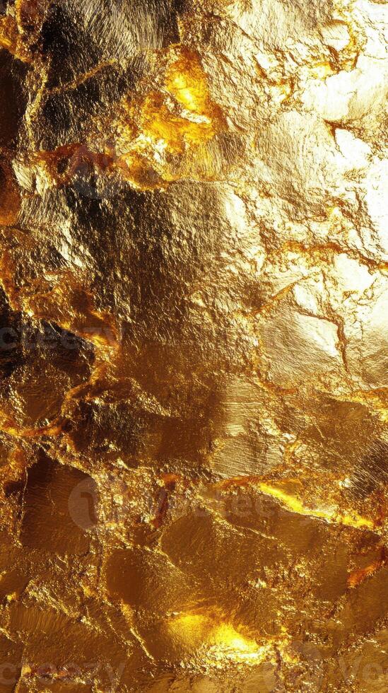 Golden textured surface with shimmering highlights and deep reflections for artistic inspiration photo