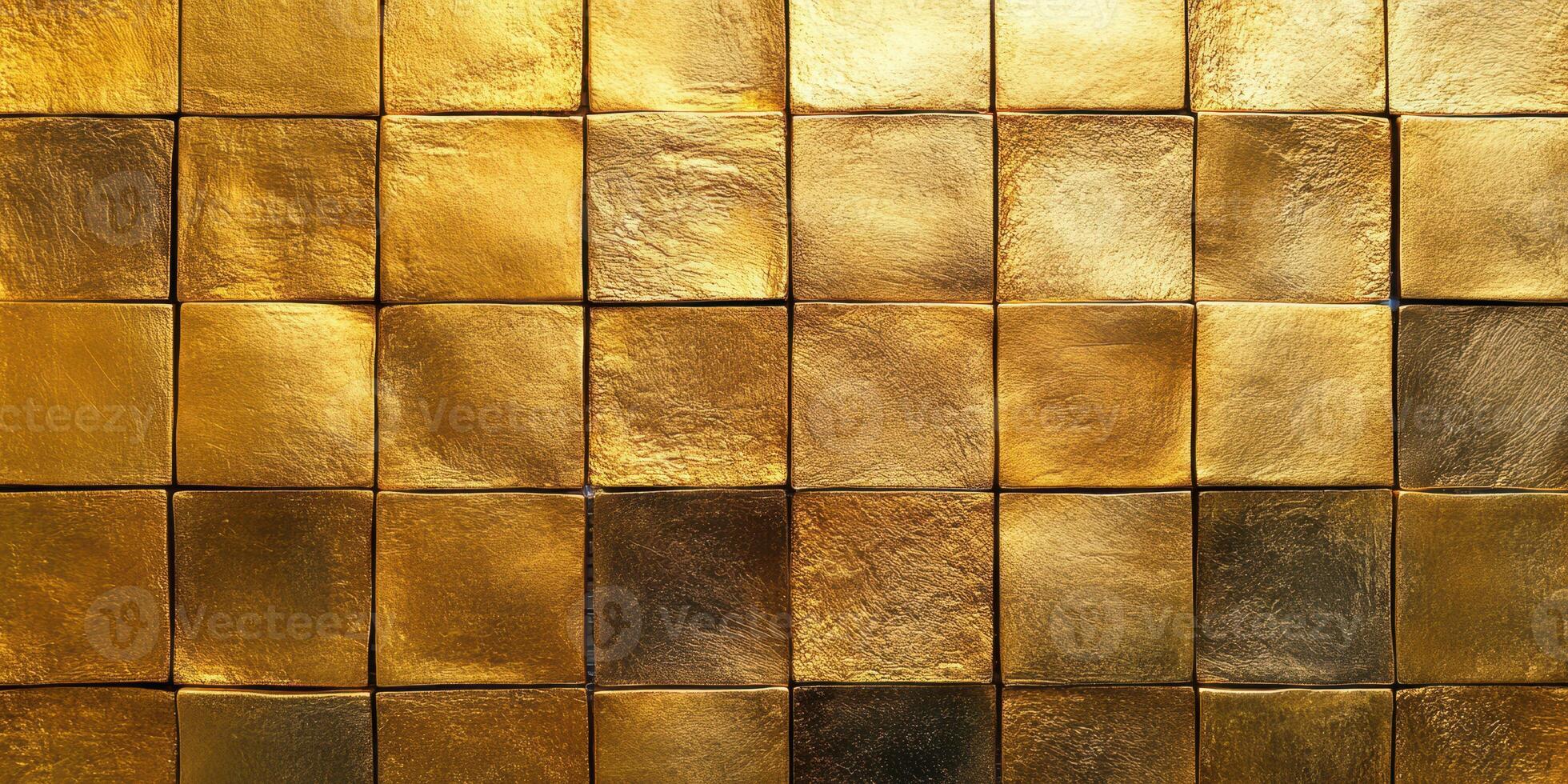 Golden textured tiles create a luxurious backdrop for interior design or decor in a modern space photo