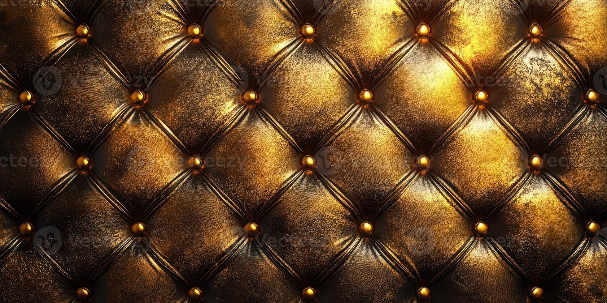 Gold tufted wall with elegant texture creating a luxurious atmosphere in interior design photo