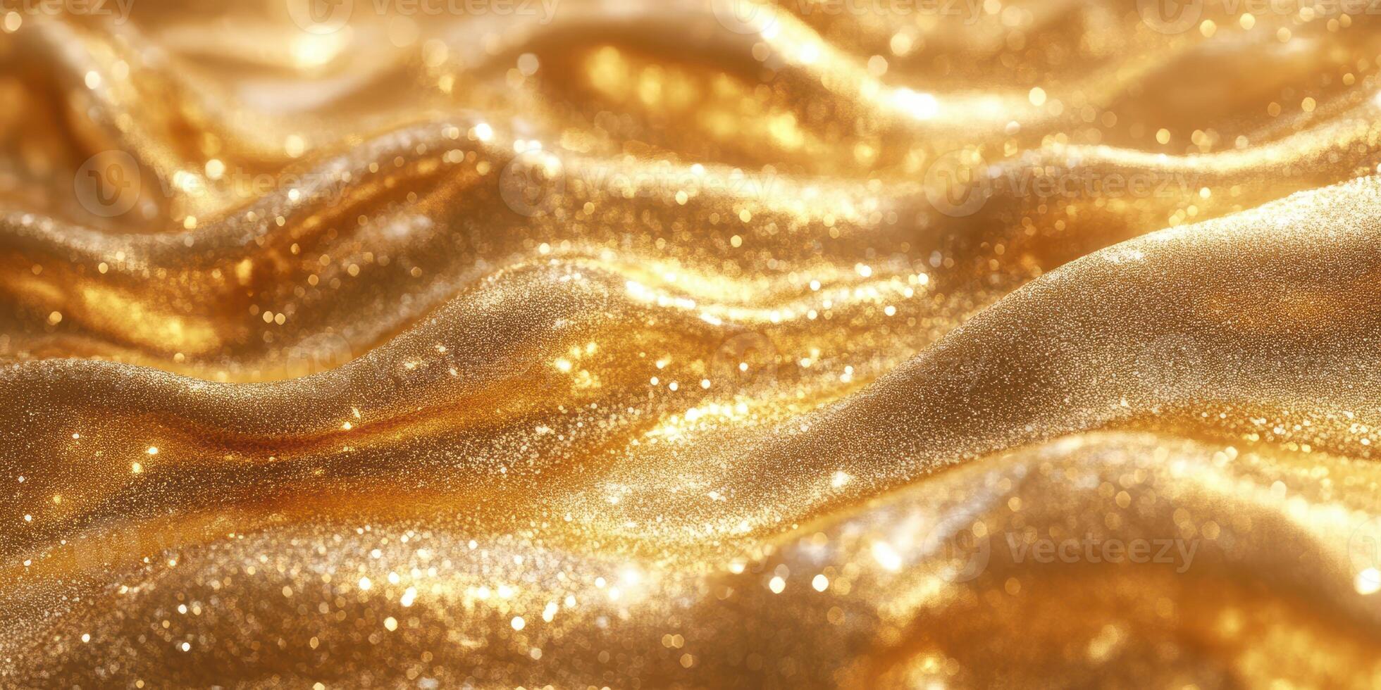 Gold fabric shimmering under soft light creates a luxurious and elegant atmosphere suitable for various occasions photo