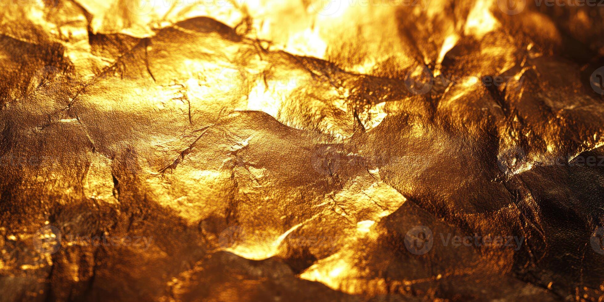 Shimmering gold texture with warm tones and intricate detailing creates a striking visual effect photo