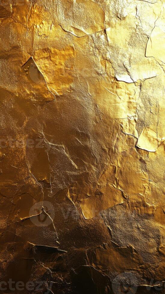 Textured gold surface with intricate patterns and reflective qualities creating a luxurious background photo