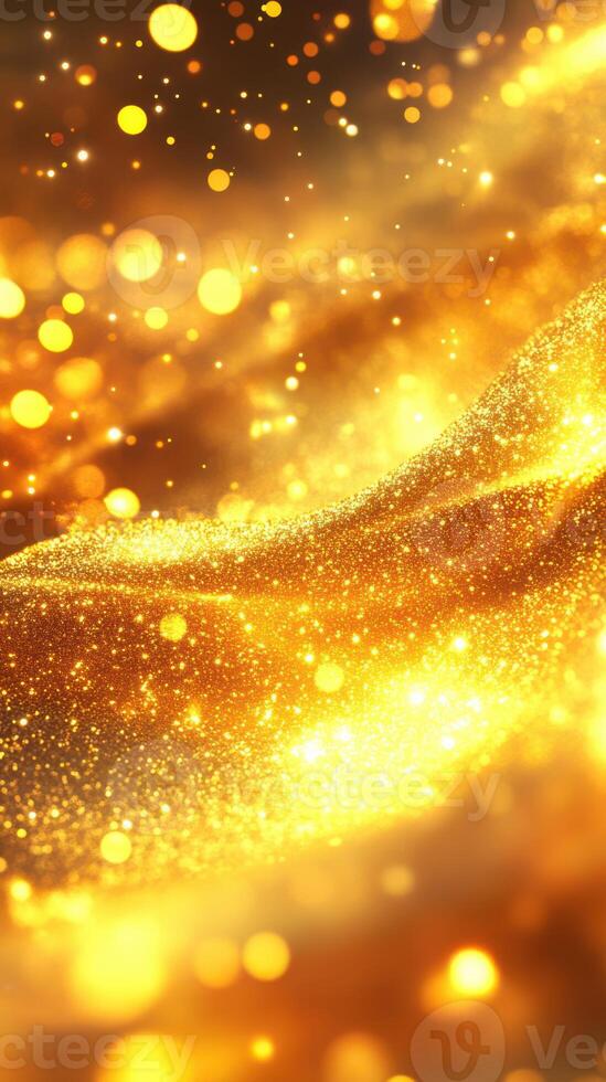 Golden shimmering waves of light create a magical atmosphere in an artistic display of brilliance and beauty photo