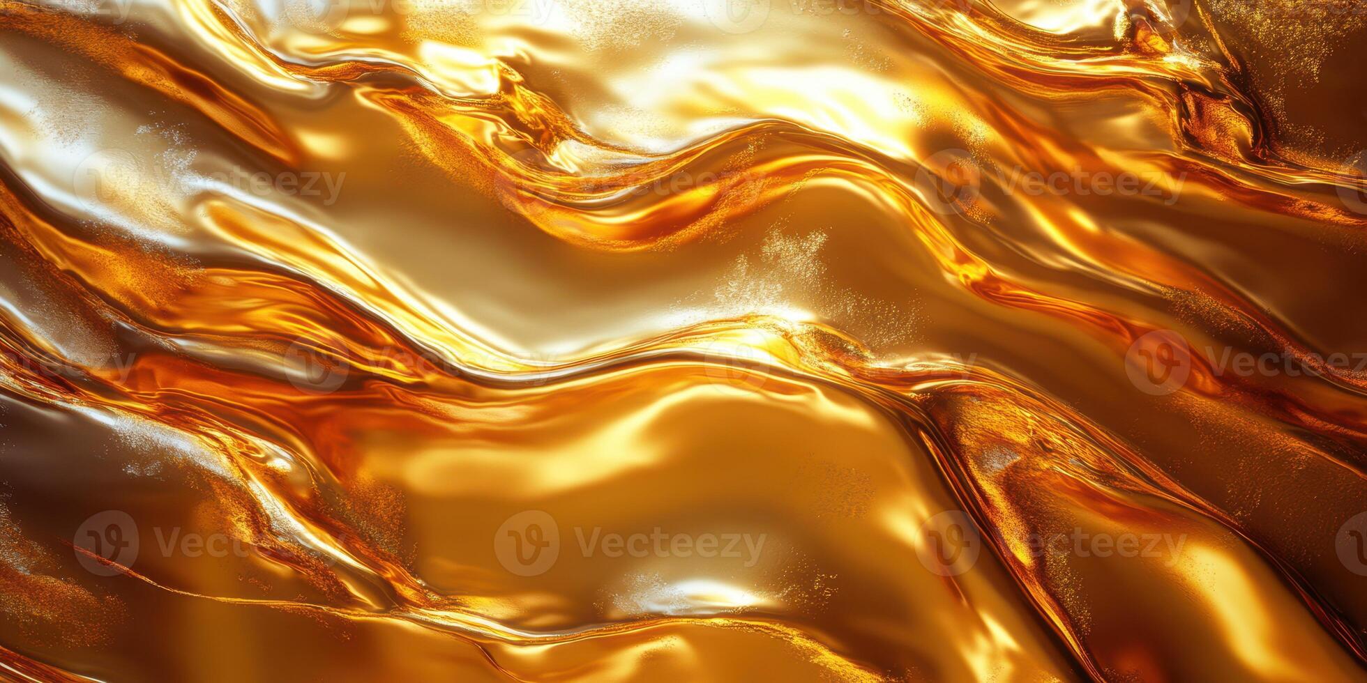 Golden waves of metallic-toned fluid texture flowing gracefully across a shimmering surface photo