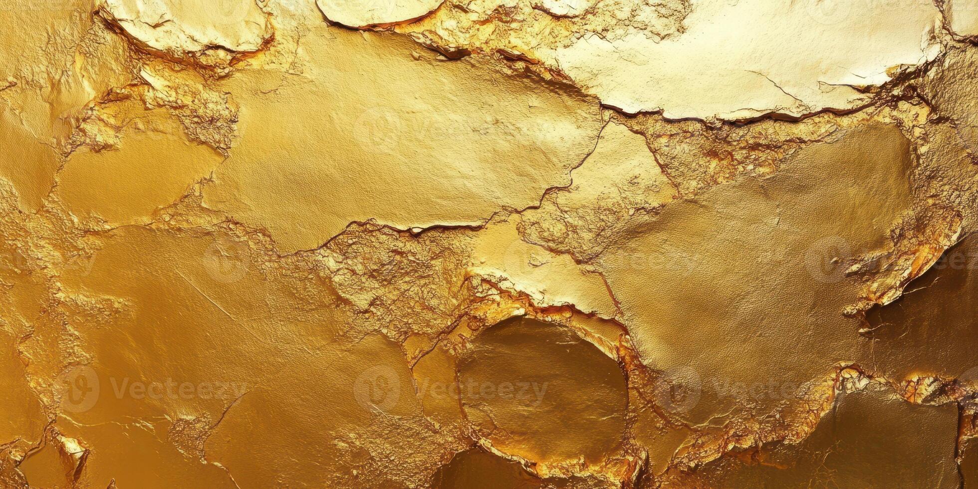 Golden textured surface with cracks and imperfections creates a unique visual experience in warm tones photo