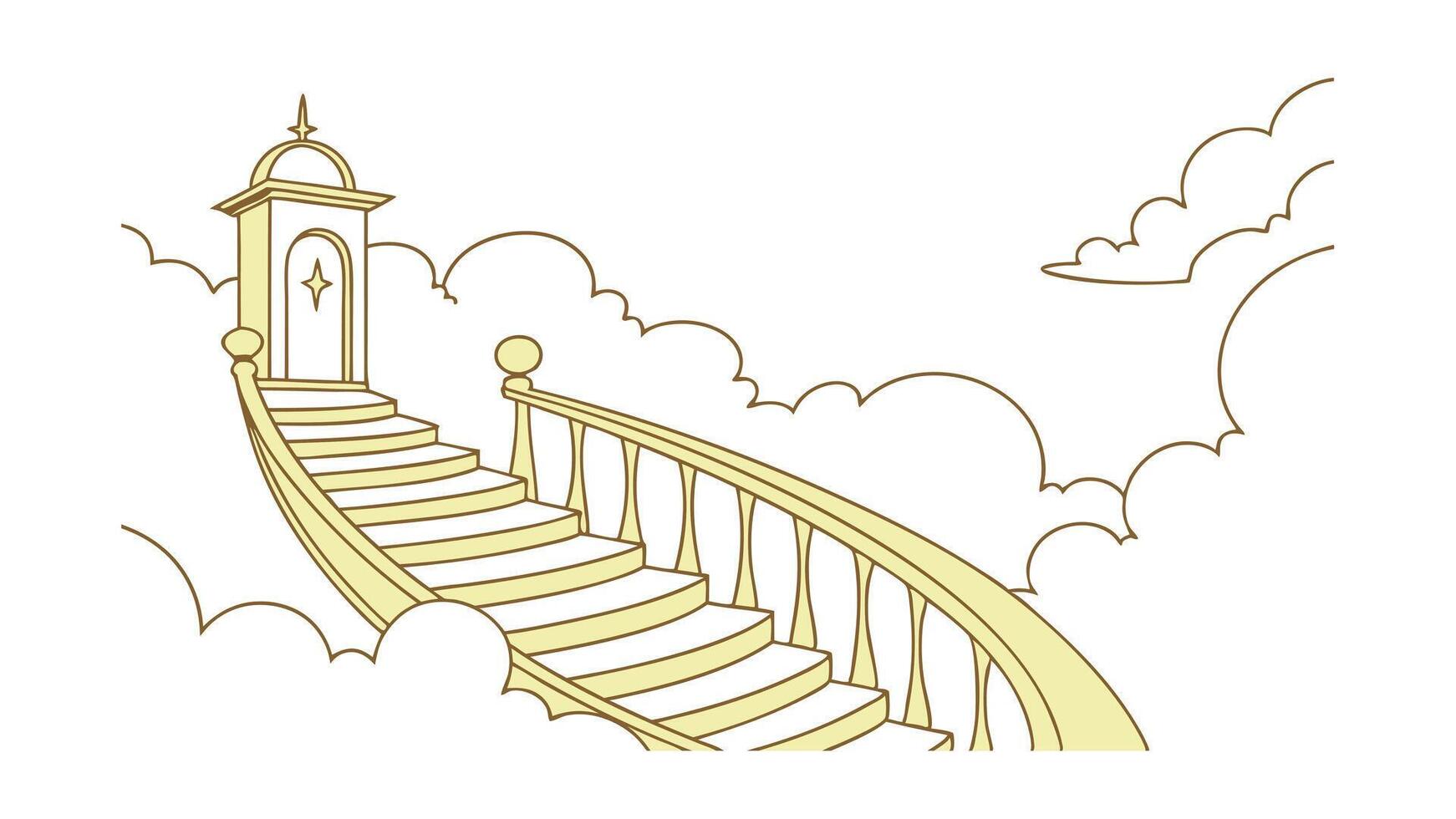 Heavenly Staircase Ascending to Golden Gate Cloudscape vector