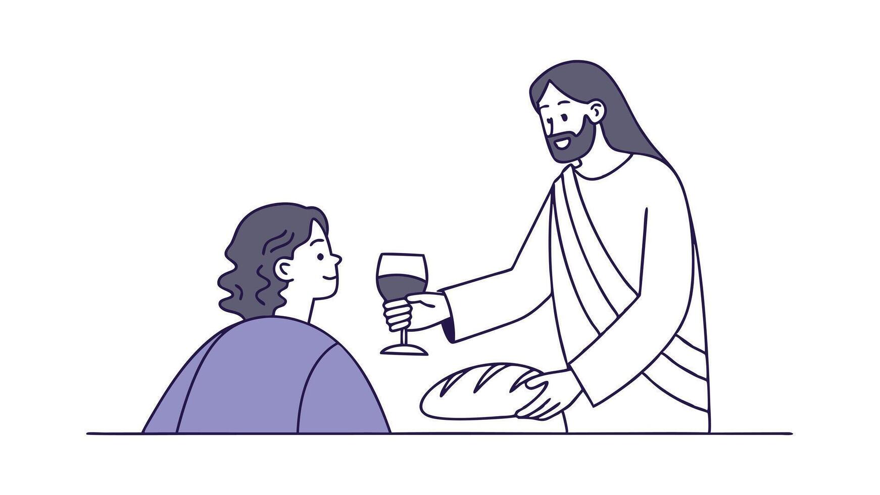 Jesus Christ Communion Wine Bread Holy Eucharist Last Supper Divine vector