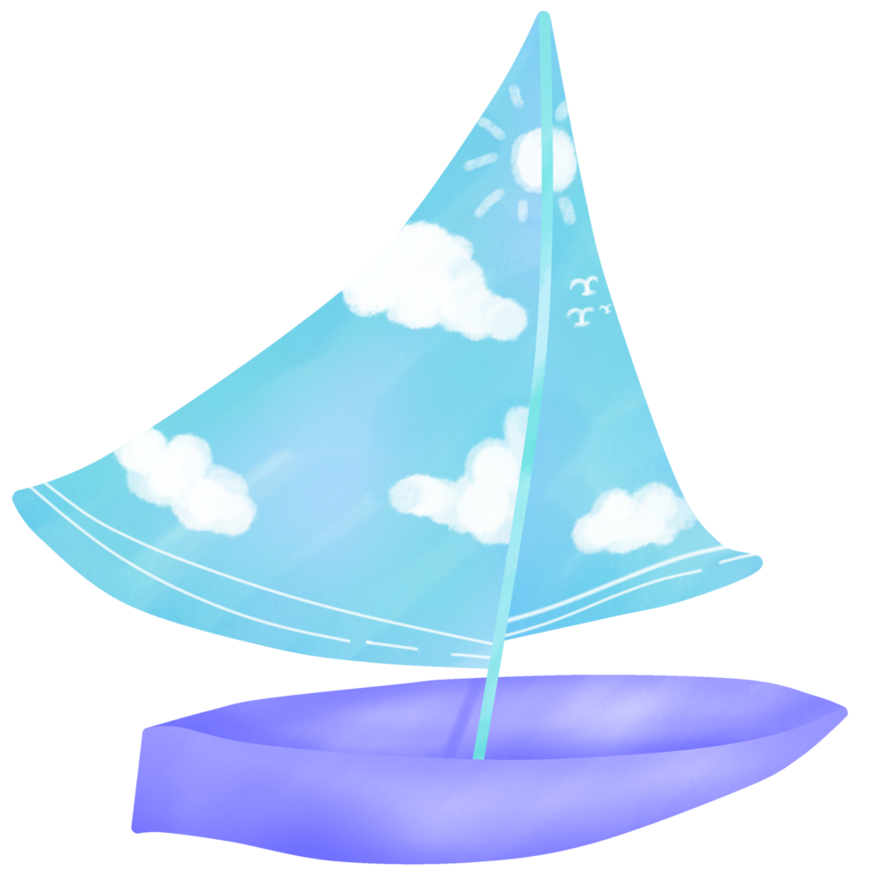 Cute and Pastel water color Sailboat png