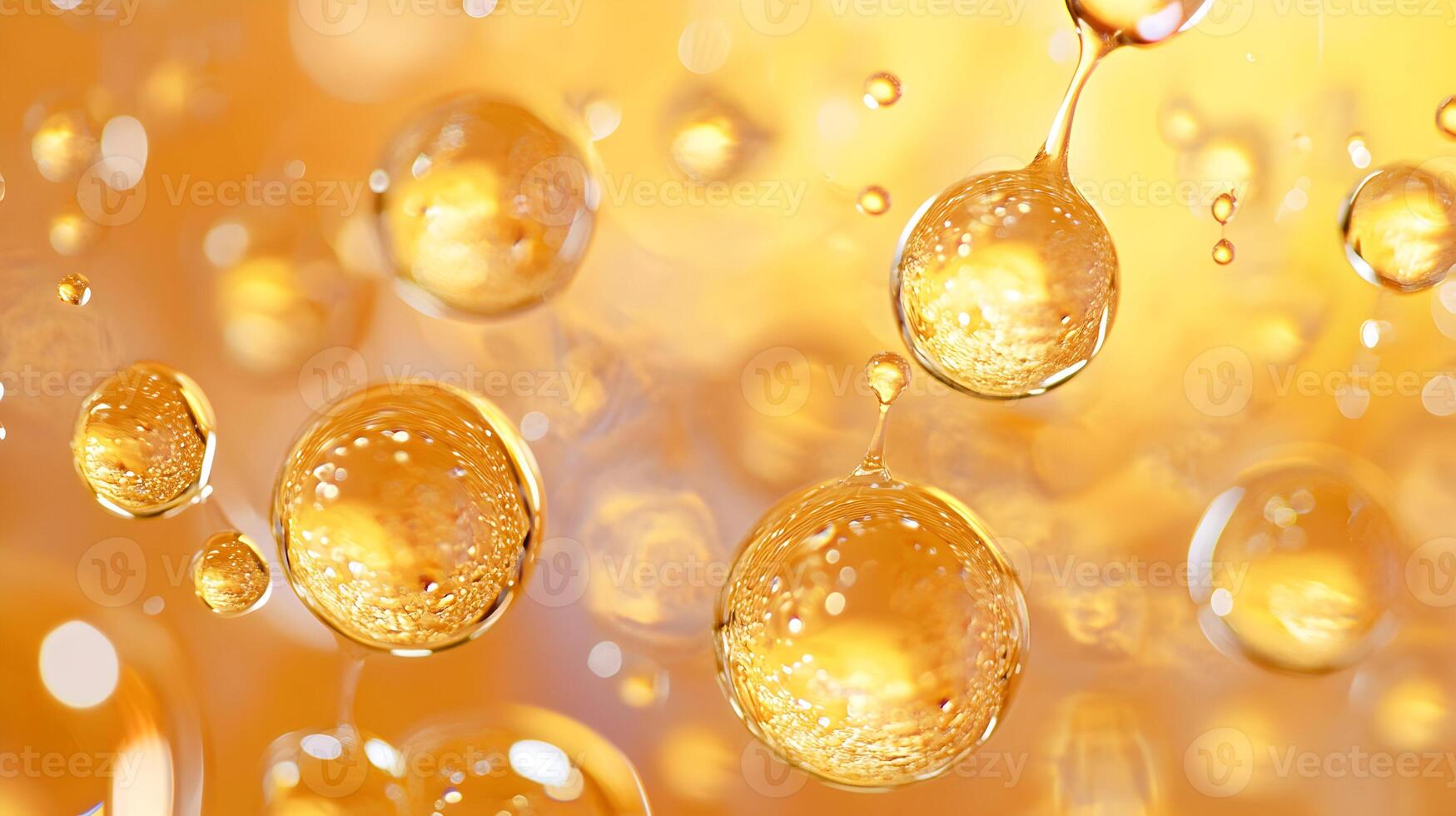 Golden Liquid Orbs Harmonious Abstract Arrangement Reflecting Radiance in a Delicate Symphony photo
