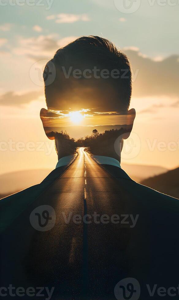 Pathways of the Mind, a conceptual visual symbolizing vision and strategic roadmap to future photo