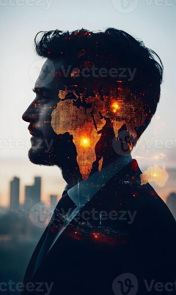 Conceptual image symbolizing global business networking and digital connectivity in the modern age photo