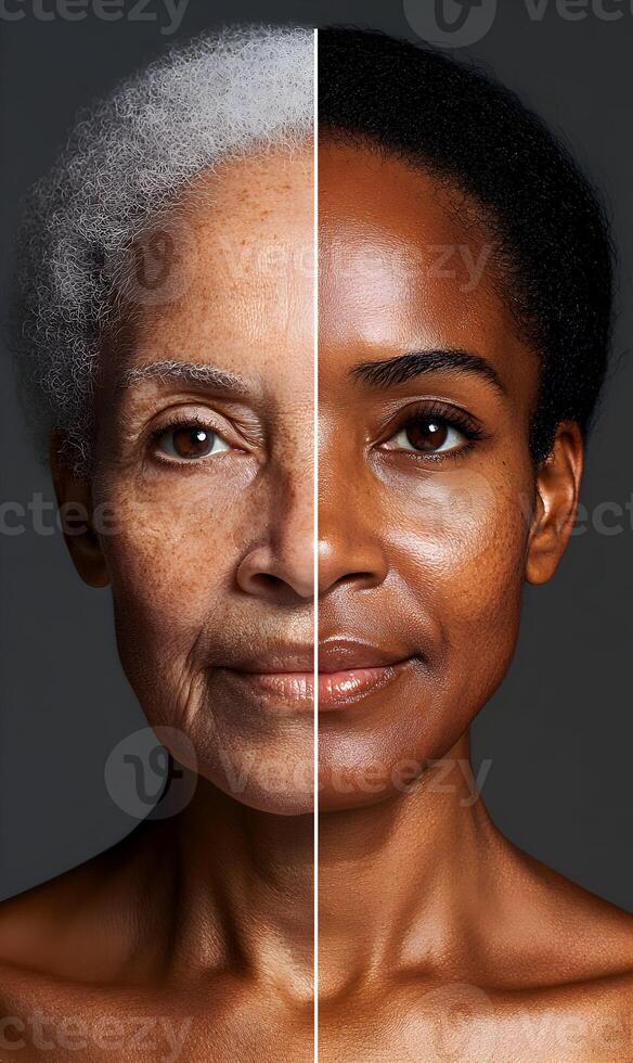 Portraits of Time Exploring the Dichotomy of Aging in Diverse Skin Tones and Textures photo
