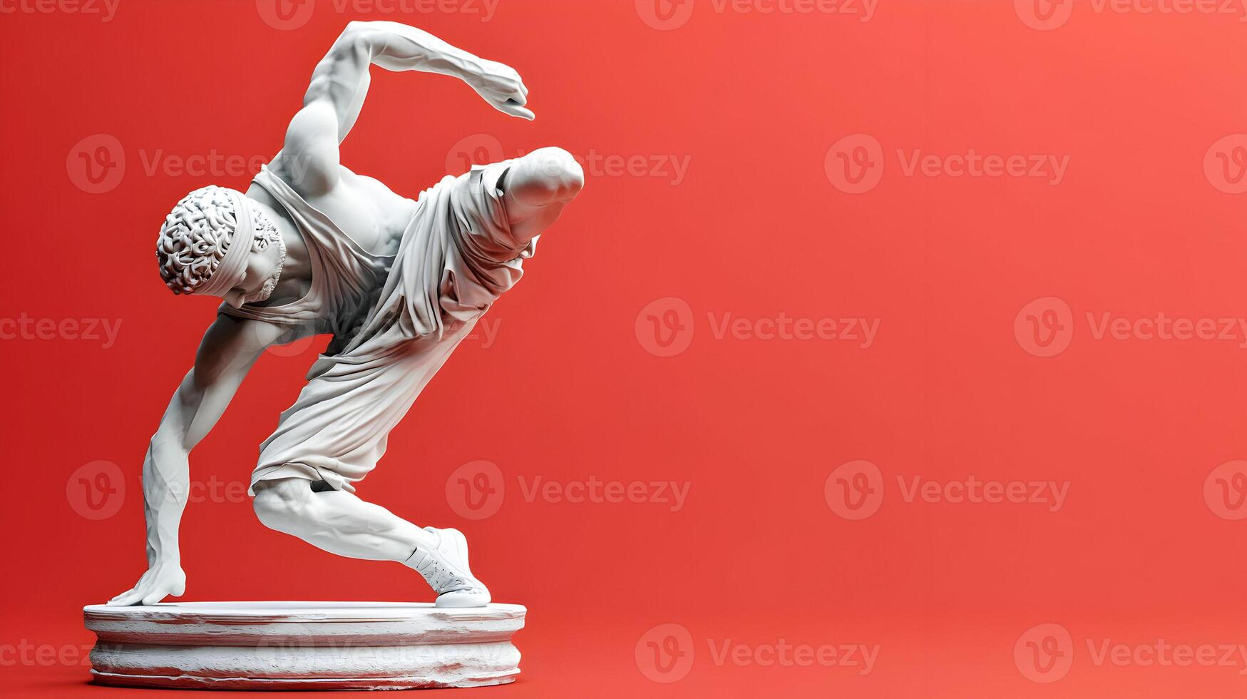 Dynamic fusion marble form with athletic pose offering space for creativity and expressions photo