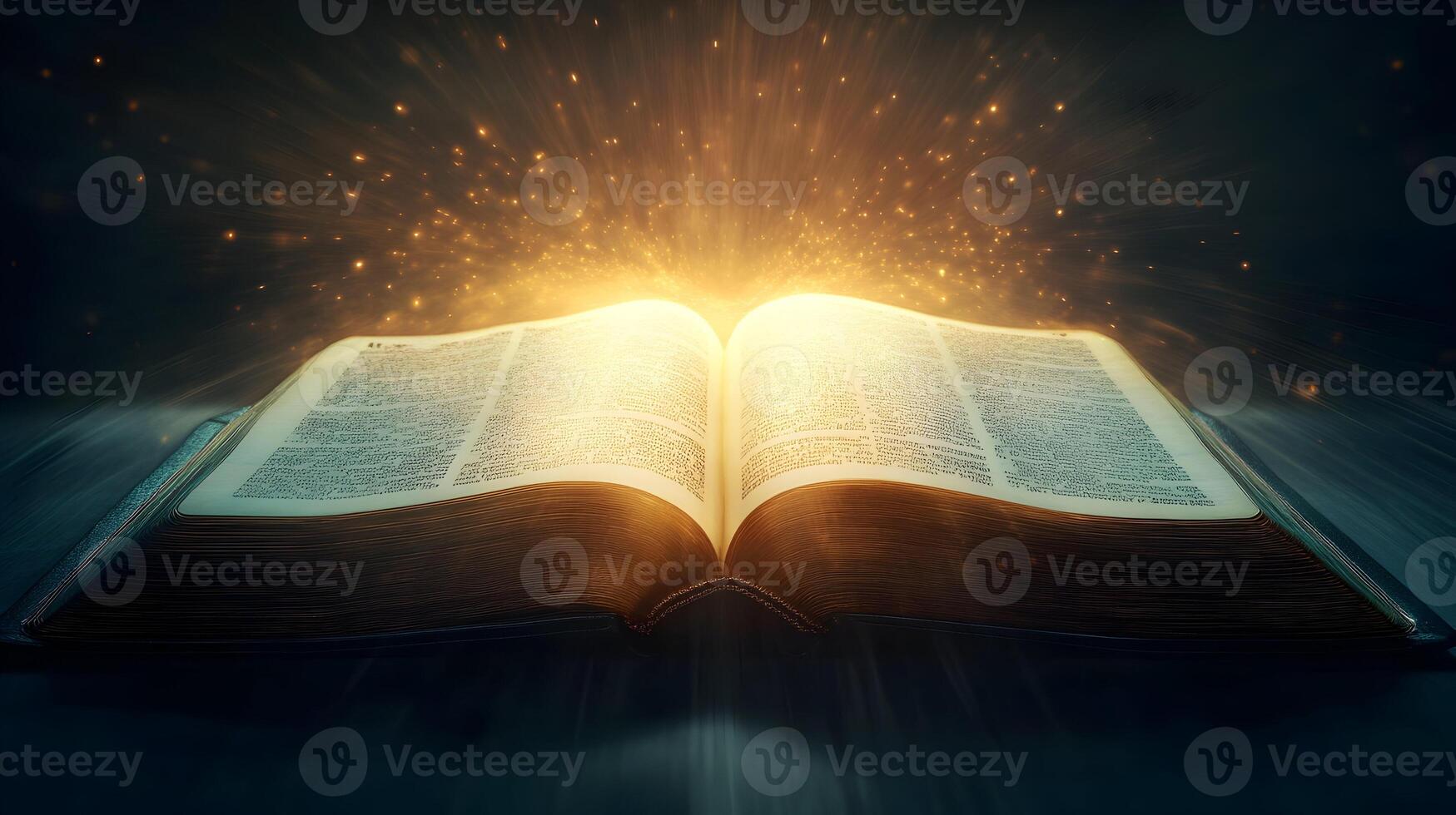 Illuminated text with radiant aura, symbolizing knowledge, guidance and spiritual insight photo