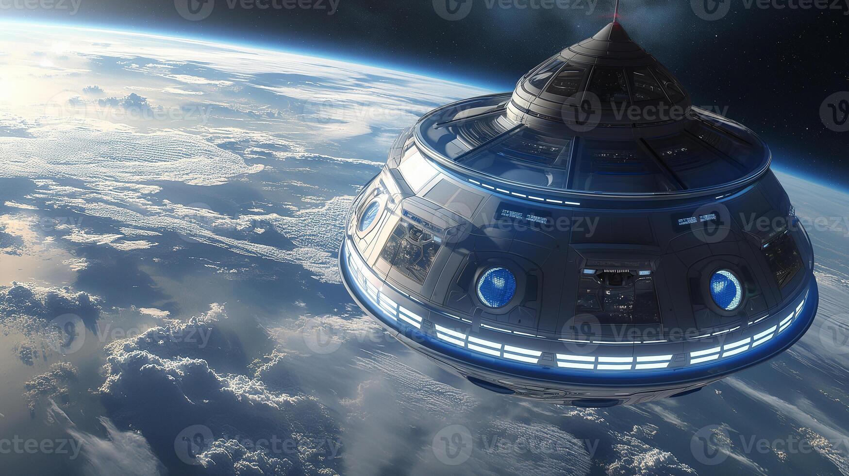 This futuristic spaceplane soars suborbitally, giving passengers stunning views of Earth. photo