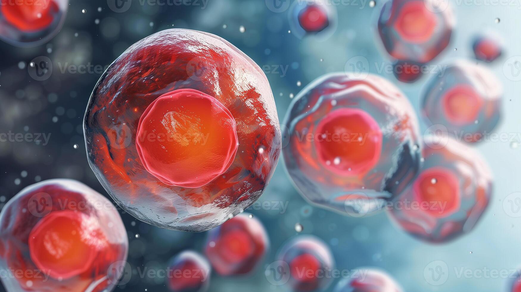 This Stem cells shown in detail, illustrating their potential in regenerative medicine and therapy. photo