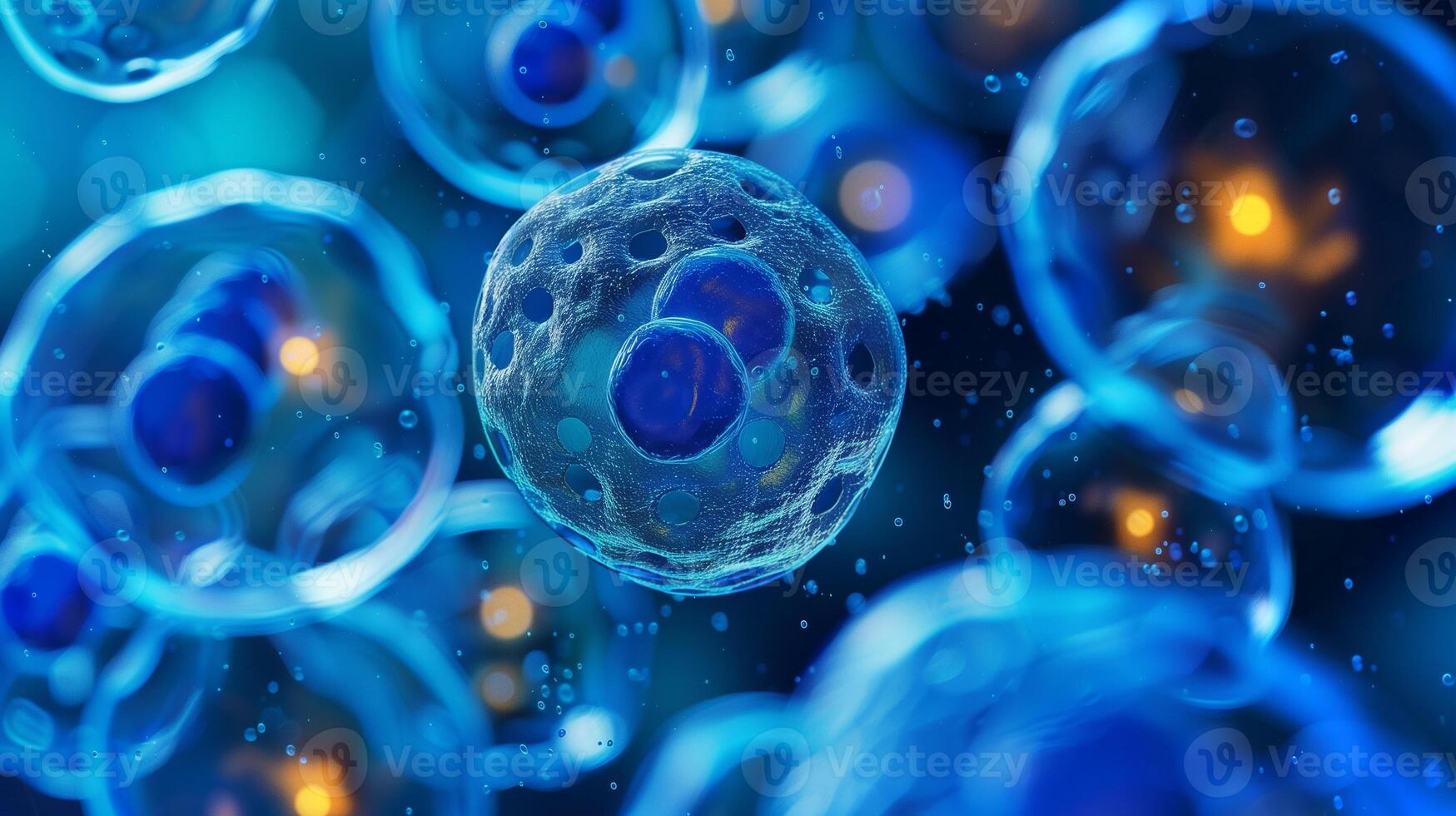 This Stem cells are shown under a microscope, illustrating their unique regenerative capabilities. photo
