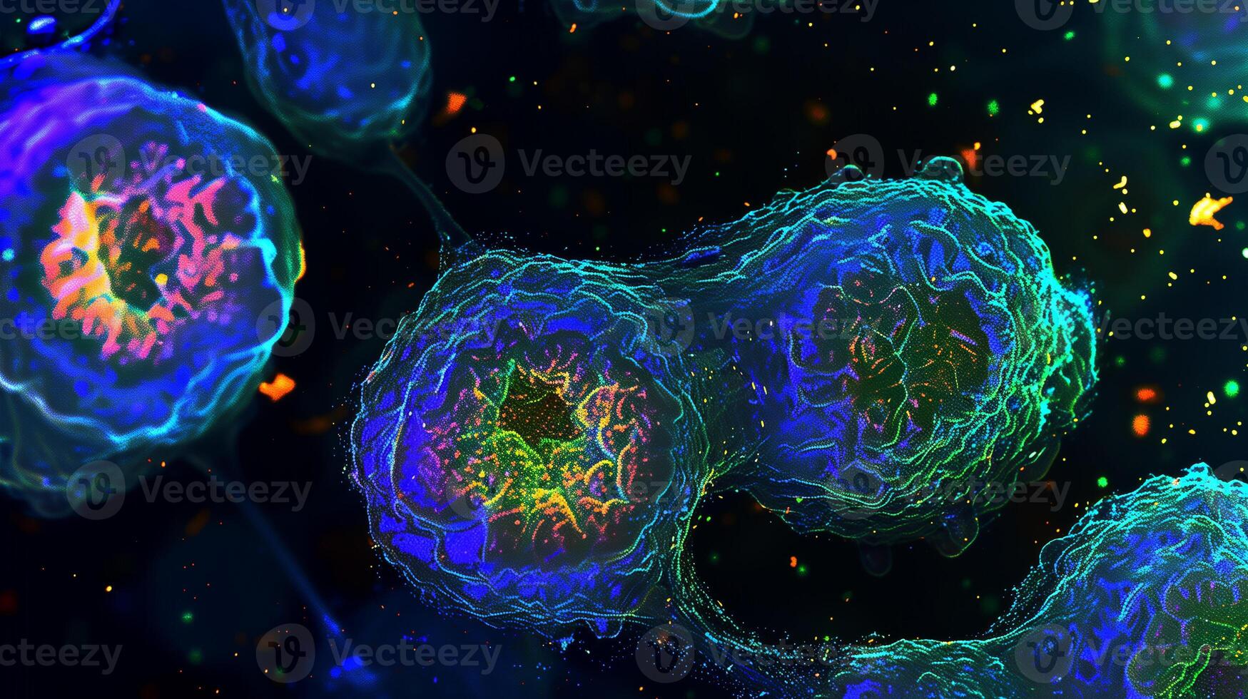 This Colorful representations of stem cells showcase their regenerative potential and unique properties. photo