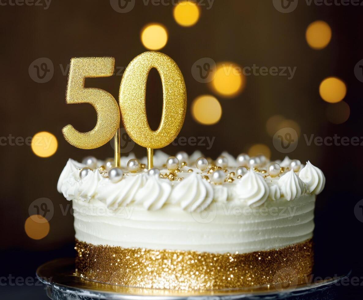 Celebrating a milestone with a beautiful 50th birthday cake photo