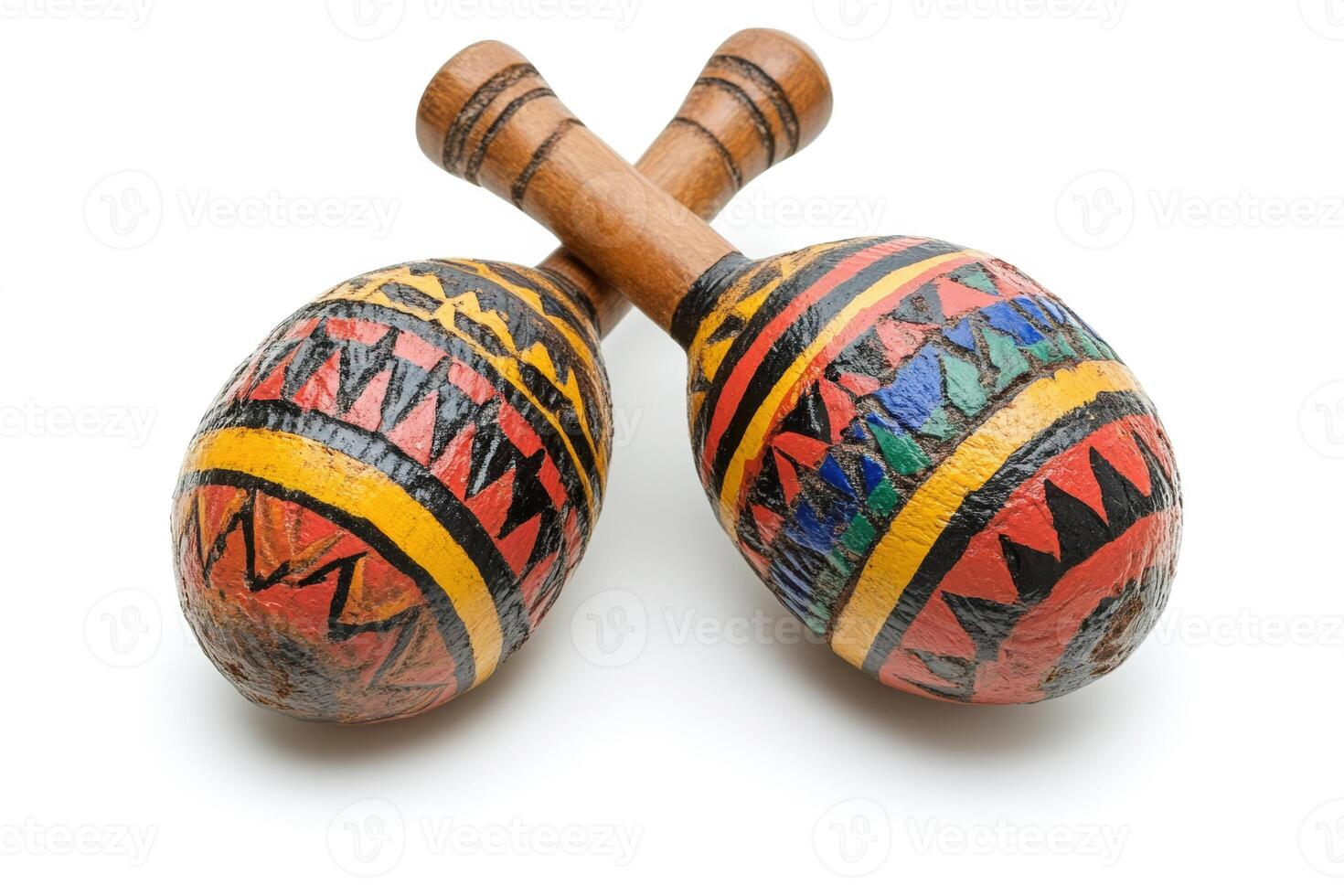 Colorful maracas with intricate patterns for music and celebration photo