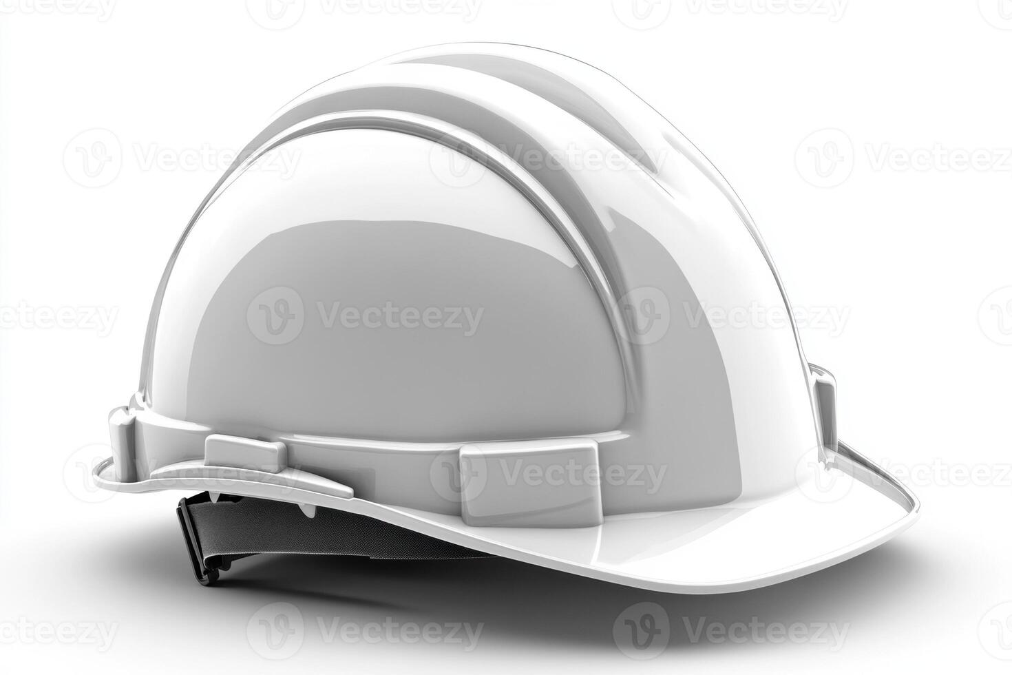 Construction helmet placed on a plain background for safety emphasis photo