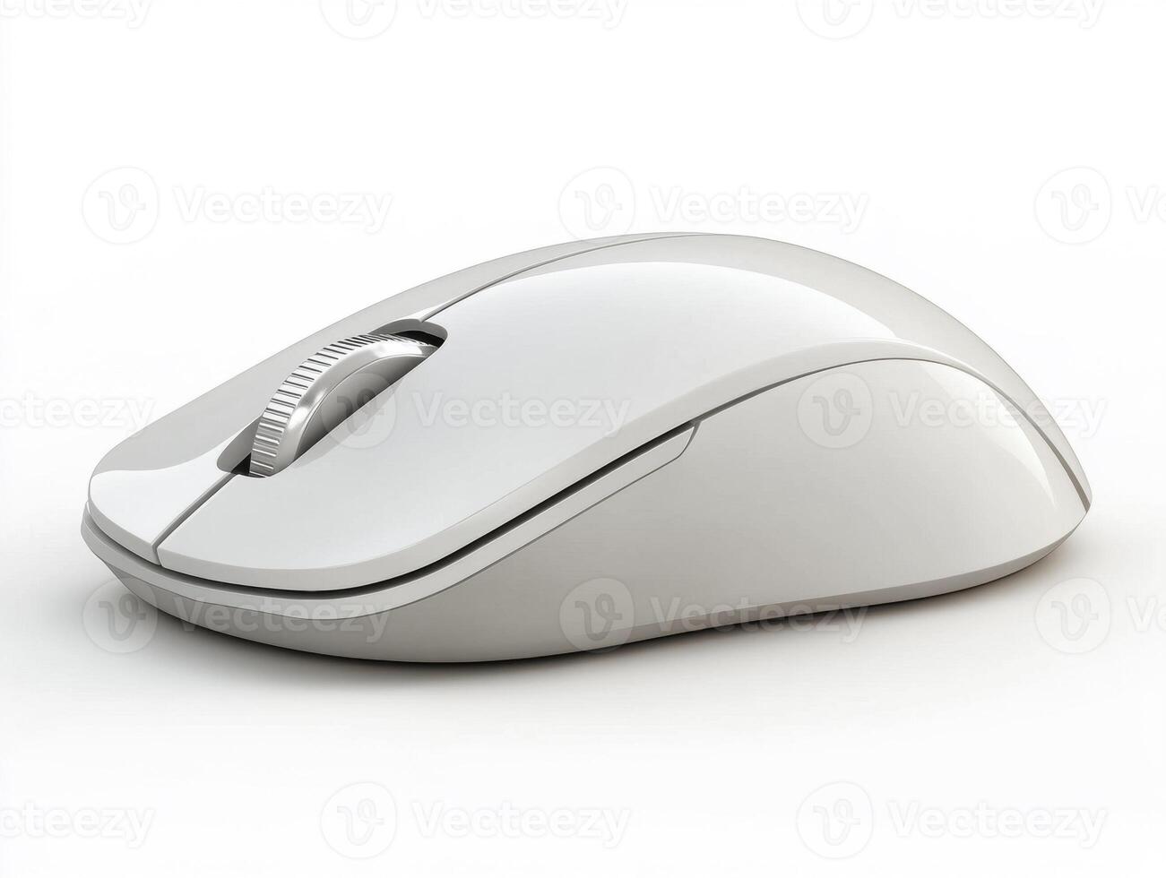 Sleek white computer mouse on a clean surface photo
