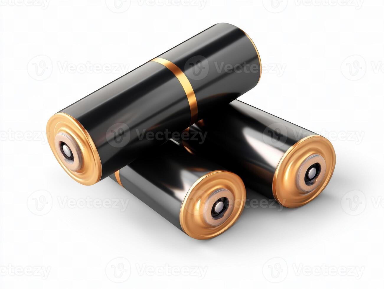 Batteries arranged on a light background for energy demonstration photo