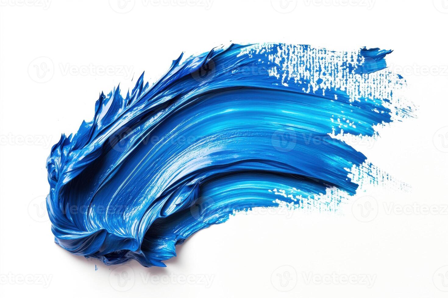 Bright blue paint swirls create an artistic texture on canvas photo