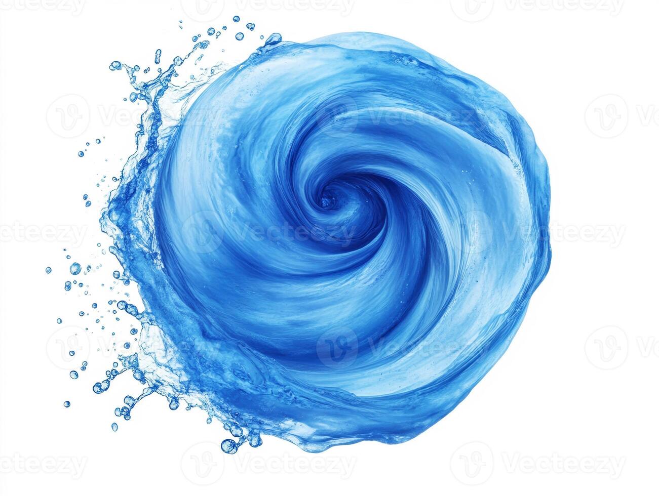 Swirling blue water forming a dynamic vortex in a serene design photo