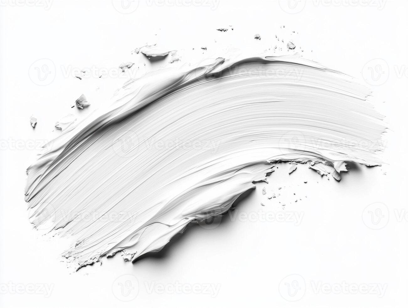 White paint stroke on a clean surface showcasing texture and depth photo