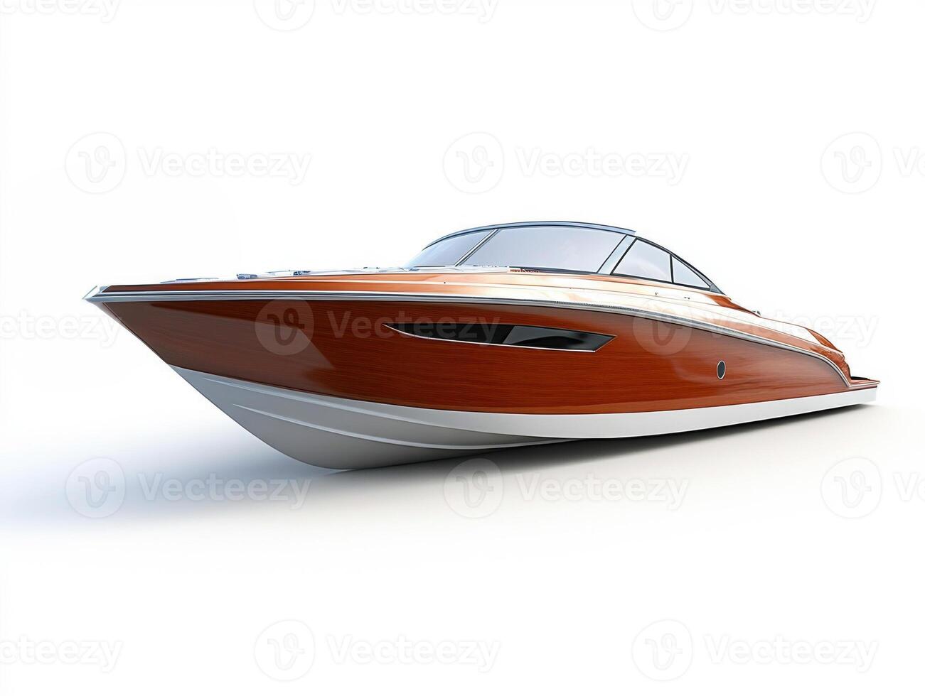 Luxury wooden speedboat showcased with sleek design and elegant lines photo