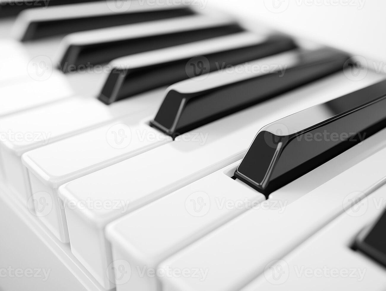 Close view of piano keys highlighting black and white design photo