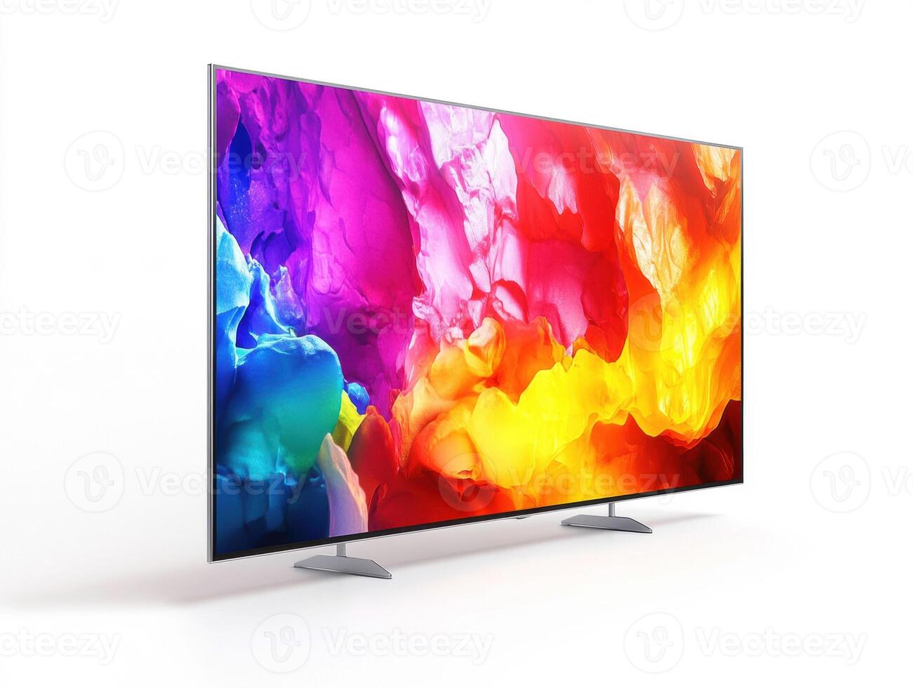 Colorful abstract display on a modern television screen photo