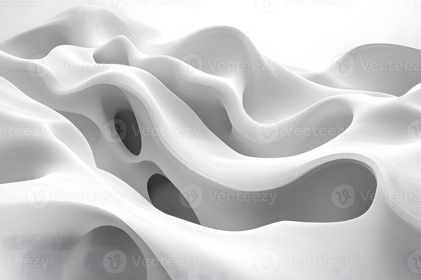 Abstract White Wave Pattern Modern Minimalist 3D Design for Artistic Backgrounds photo