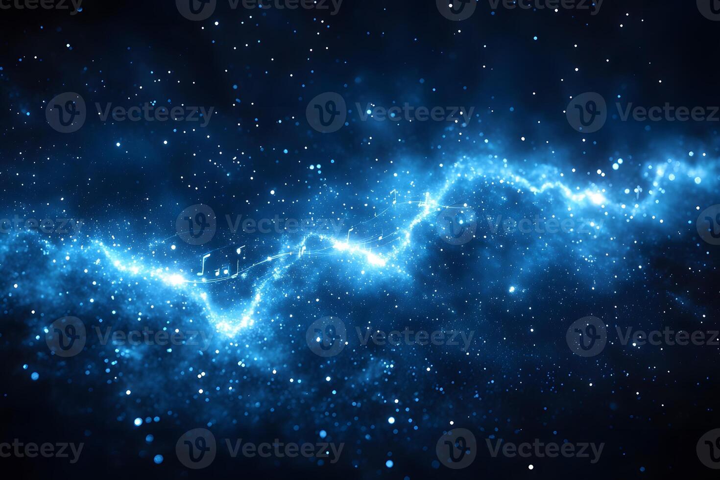 Cosmic Energy Flow with Glowing Particles for Futuristic Design photo