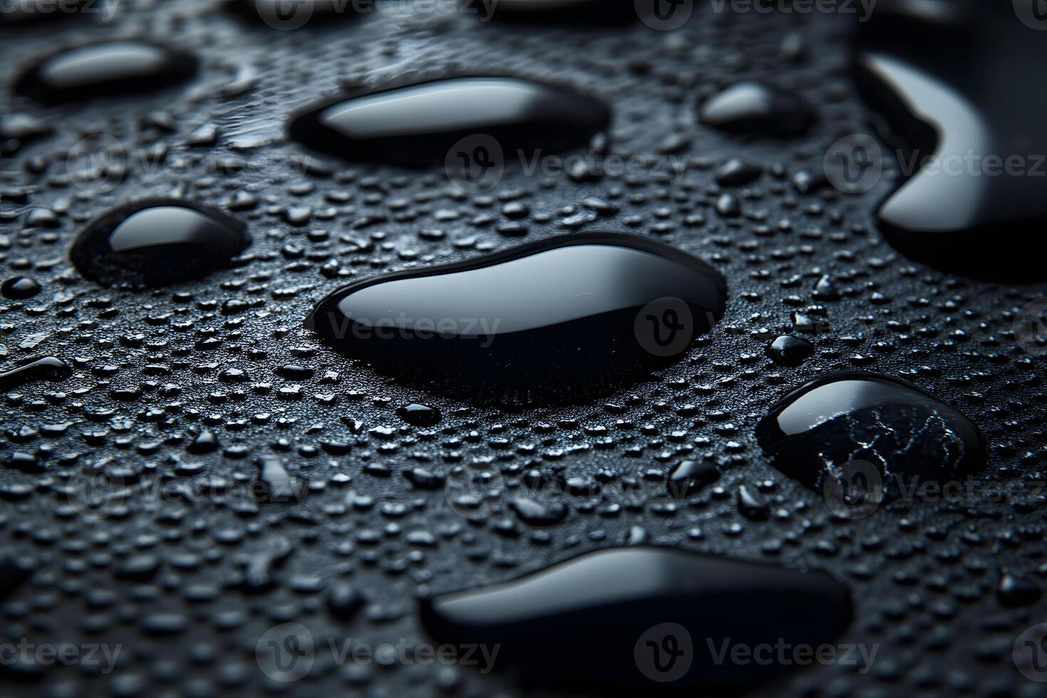 Abstract Water Droplets on Dark Surface - Close-Up Texture for Design Projects photo