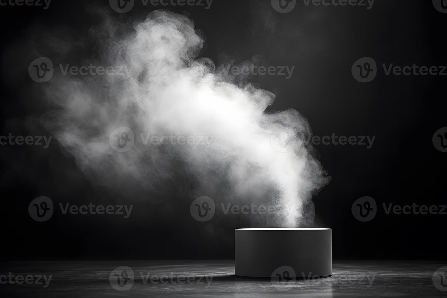 Mysterious Vapor Rising from Cylinder in Dramatic Low Light Scene photo