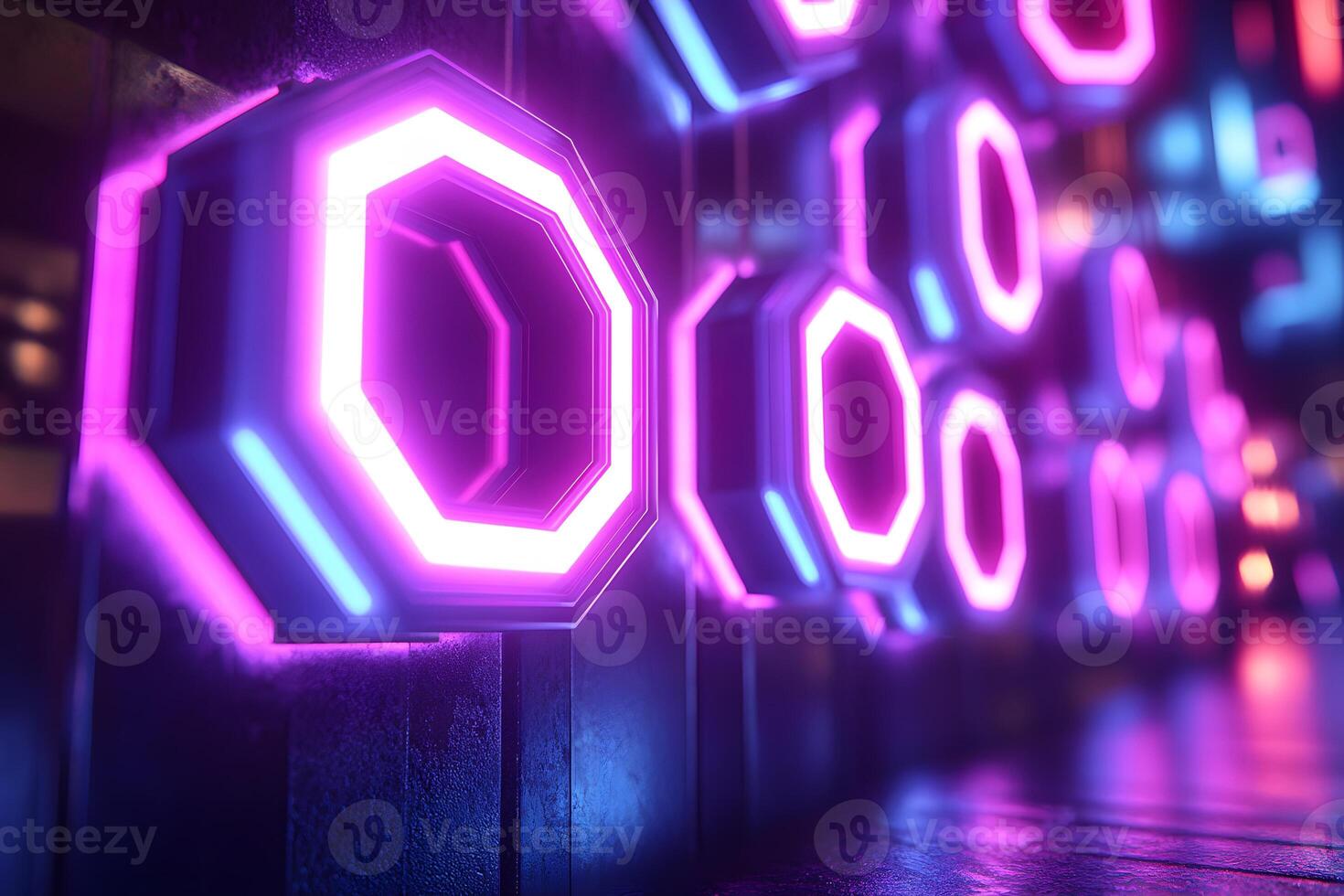 Futuristic Neon Geometric Patterns Background for Digital Design Use photo