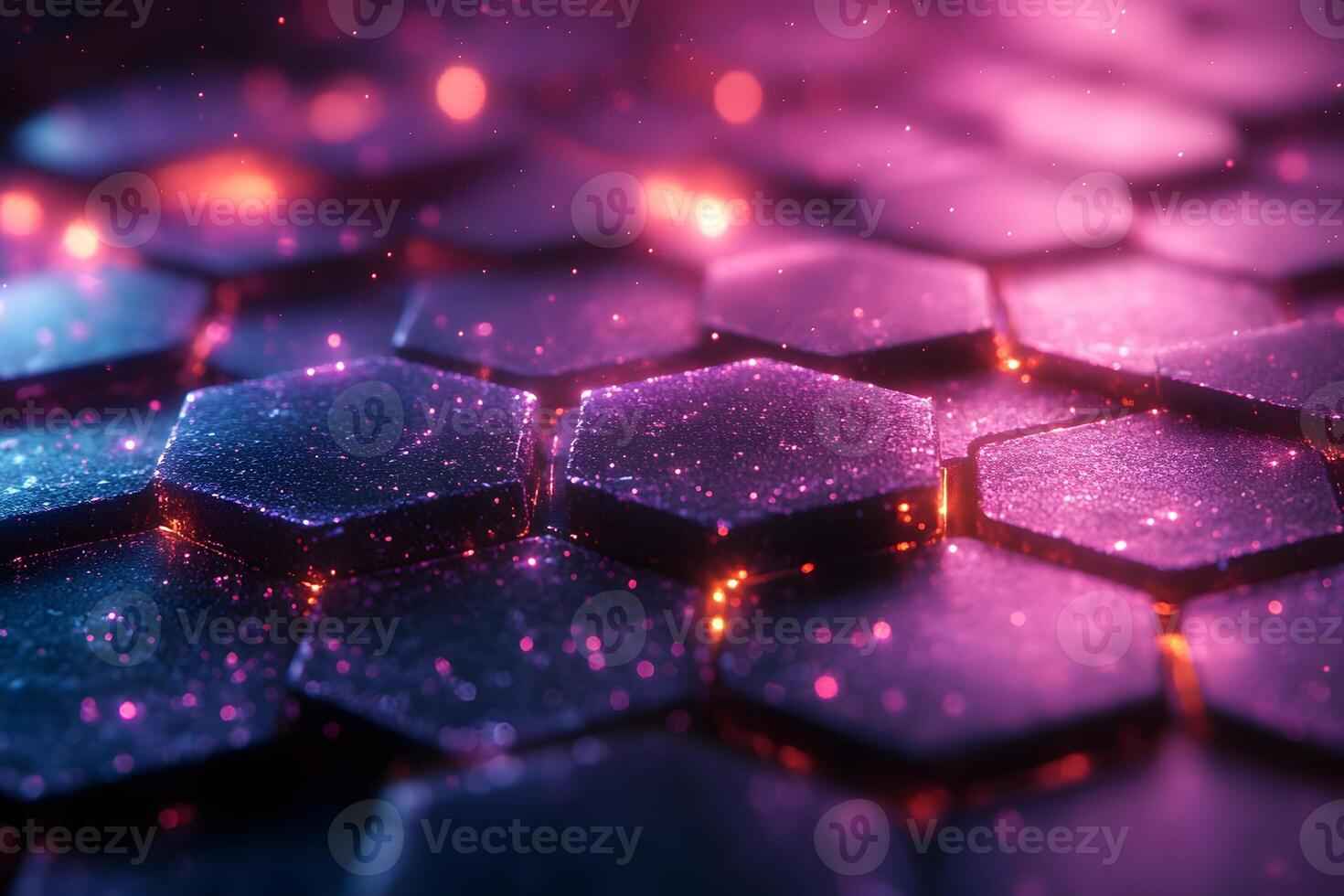 Futuristic Hexagonal Pattern Design with Glowing Abstract Background photo