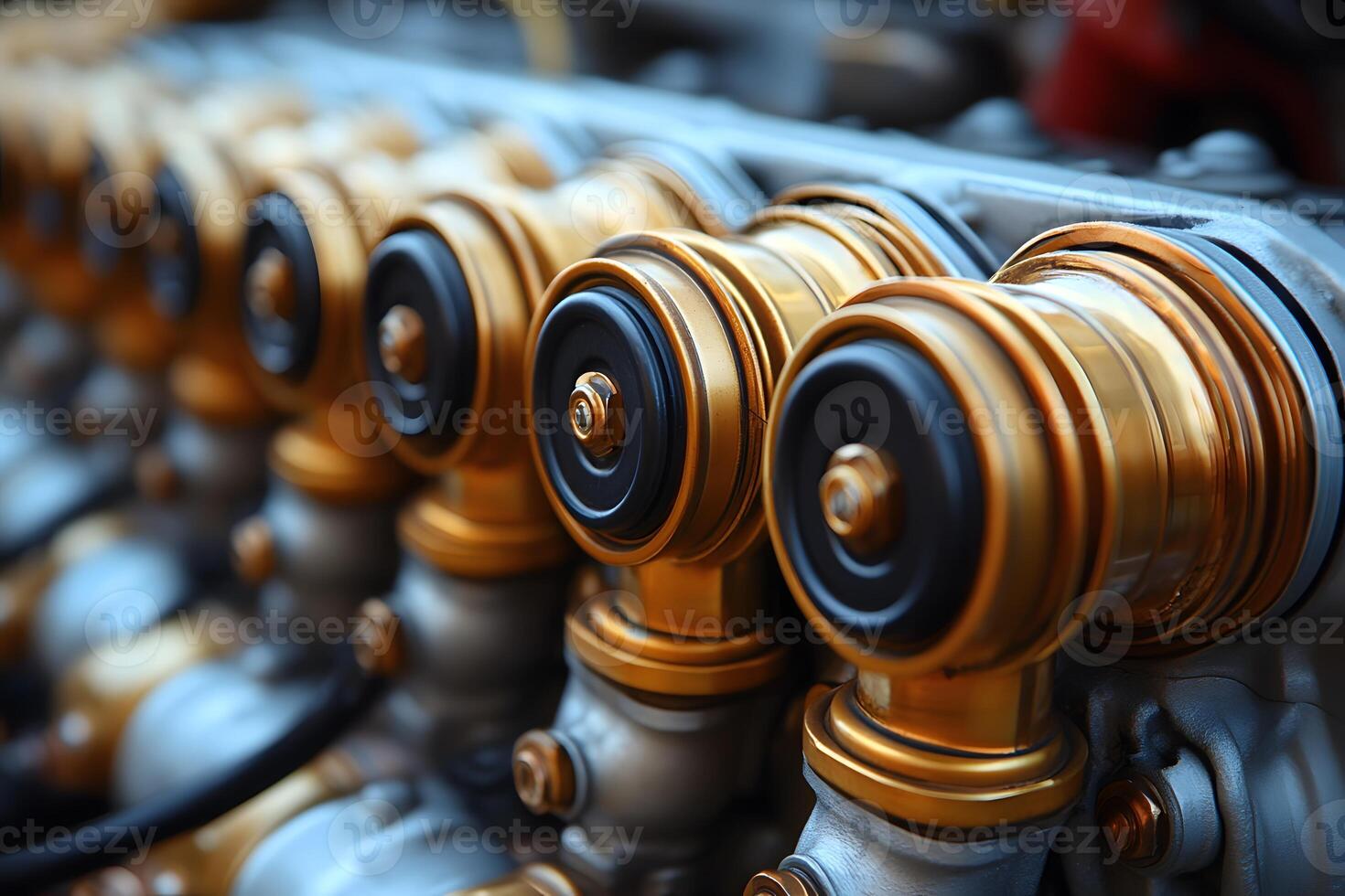 Close-Up of Engine Valve Components for Automotive Engineering Design photo