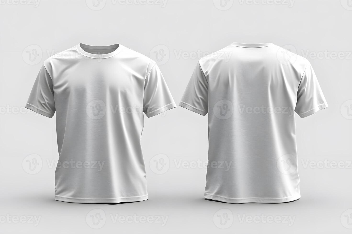 Plain White T-Shirt Design Mockup for Apparel Branding and Print photo